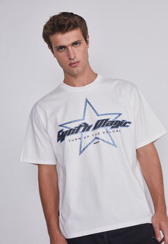 Polera Hombre Estrella Blanco Sioux